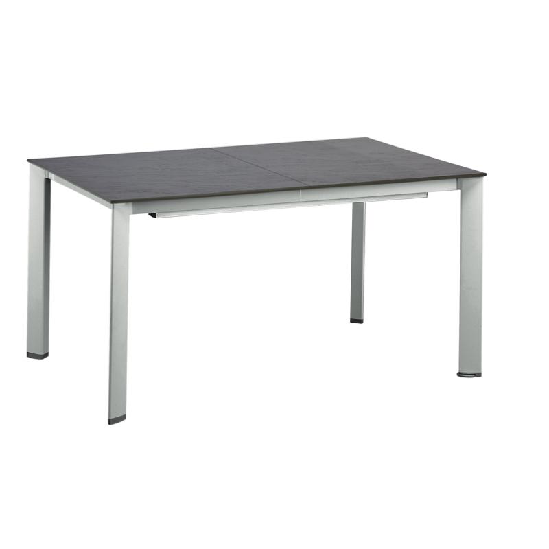 TABLE LOFT 159/219/279 CHASSIS ALU ARGENT PLATEAU GRIS ARDOISE KETTLER