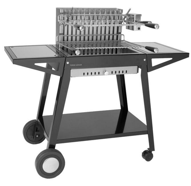 Chariot acier pour gril encastré 56