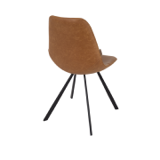 Chaise FRANKY piètement en acier noir assise en tissu polyuréthane coloris marron 
