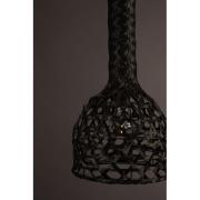 Lampe suspension BOO coloris noir, bambou tressé , 85 cm réglable