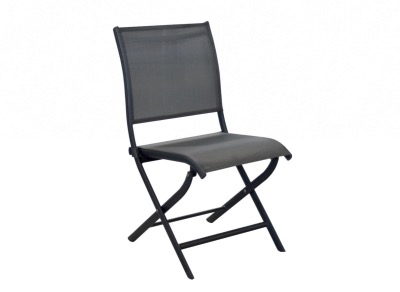Chaise pliante ELEGANCE aluminium GRIS - Océo