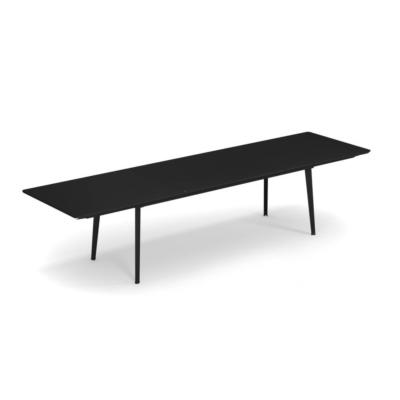 Table PLUS4 allongeable 220/330x90 haut 76cm plateau plein en acier coloris noir Emu