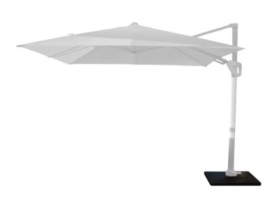 Parasol déporté 3 x 3 m Elios orientable, mât coloris royal GREY, toile blanche OCEO