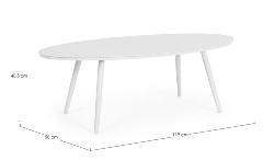 Table basse Space BLANC, aluminium et polyester, dim : L119 x P58 x H40.5 cm Andrea Bizzotto