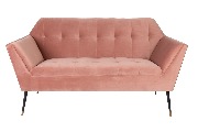 Canapé KATE 2 places - coloris rose tissu velours de polyester - Dutchbone