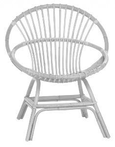 Fauteuil Brigitte en rotin coloris laqué blanc - Kok