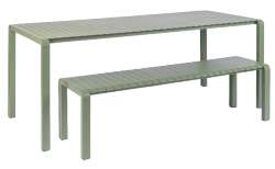 Banc VONDEL en aluminium VERT charge maxi 140kg L175XP45XH45cm Zuiver