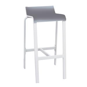 TABOURET BAR LUIS BLANC/SILVERBLACK