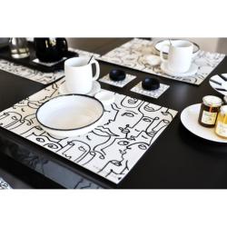 Set de table minorque blanc rectangulaire PODEVACHE Y 33x45cm