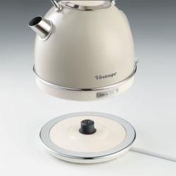 Ariete Bouilloire Vintage BEIGE 1,7L, filtre amovible. Base sans fil 360°, 2000W