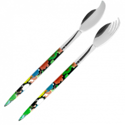 ATELIER D'ARTISTE - COUVERTS A SALADE PALETTE - PAINT Pylones