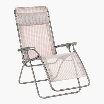 Relax Lafuma tube acier col titane toile batyline magnolia