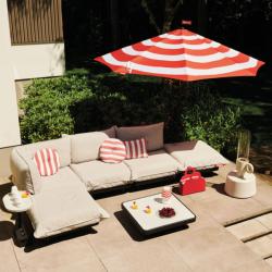 Parasol Ø350cm rayé Rouge/Blanc Fatboy