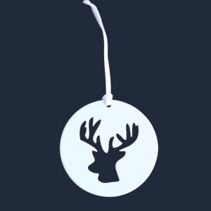 Noël pendentif cerf en porcelaine