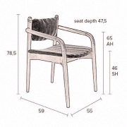 Fauteuil en bois et tissu Torrance - Dutchbone