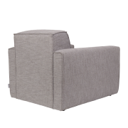 BOR, fauteuil confort et design en tissu couleur gris clair châssis en pin