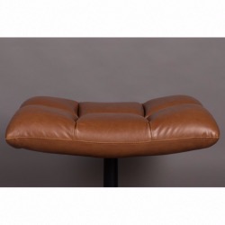 Repose Pied BAR HOCKER en Cuir Camel Vintage Pouf - DUTCHBONE