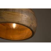 Lampe Suspension WOODY, Abat-jour en bois de manguier, laqué naturel