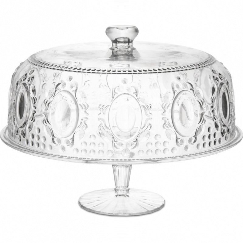 Plateau De Service Sur Pied Avec Cloche Pour Gateau Baci Milano O 32 Cm
