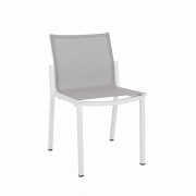 Chaise empilable AMAKA blanc/gris clair LES JARDINS