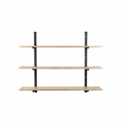 ETAGERE BUNDY Cadre mural en fer noir enduit de poudre 3 étagères  L22xP115xH90 cm ZUIVER