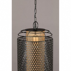 Lampe Suspension ARCHER L  Ø26,5XH57cm abat jour perforé en fer recouvert de poudre Dutchbone