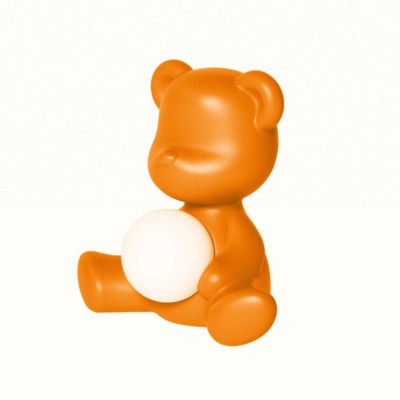 Lampe TEDDY GIRL en polyethylène coloris orange L35XP21XH32cm design Stefano Giovanni