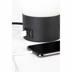 Lampe URBAN CHARGER couleur noir Verre de couleur opale acidé Zuiver