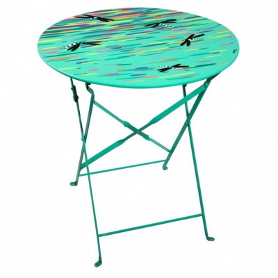 Table pliante Garden REFLET diamètre60X83cm , en acier Pylones 
