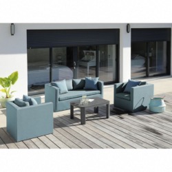 CANAPE ACAPULCO, chassis aluminium, toile sunbrella coloris BLEU 113