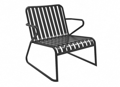 FAUTEUIL VERO en aluminium coloris GRAPHITE. Empilable, dimensions 73X76X76 cm (L,H,P) Océo