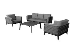 SET MOSS chassis aluminium epoxy GRAPHITE, coussin déhoussable sunbrella GRAPHITE,(set complet) Océo