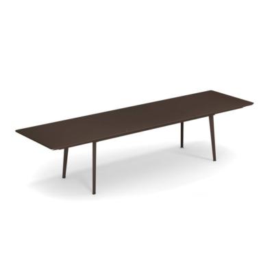 Table PLUS4 allongeable 220/330x90 haut 76cm plateau plein en acier coloris marron d'inde Emu