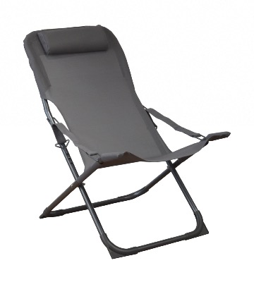 Relax EASY châssis acier cataphorese graphite toile polyester grise Pliant 
