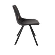 Chaise FRANKY piètement en acier noir assise en tissu polyuréthane coloris black