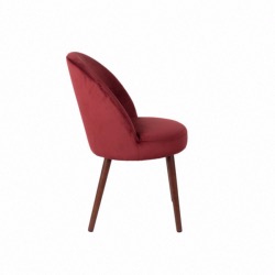 Chaise en velours rouge Barbara - Dutchbone