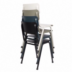 Chaise empilable BACK TO SCHOOL outdoor aluminium laqué époxy bleu gris - ZUIVER