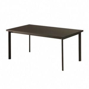 Table STAR 160X90 en acier vernis coloris marron d'inde plateau plein - EMU