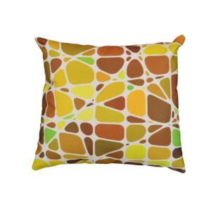 COUSSIN DECOR MOTIF 45x45 GALET JAUNE