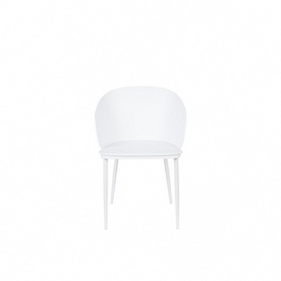 Chaise GIGI blanche Coque en plastique polypropylène pieds en acier enduit de poudre 