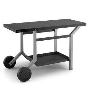 Table roulante Acier Noir et Gris clair mat pour planchas 45/60/65/75/80 L 1190 x P 640 x H 760 mm