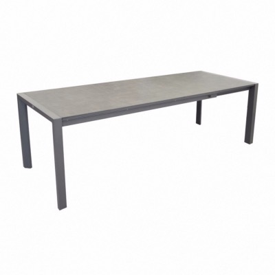 Table Milo 190/260 cm, plateau Trespa, taupe/luna - Océo