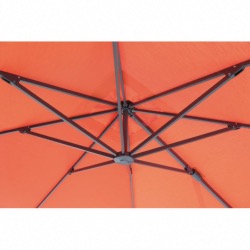 PARASOL ELIOS 3X3 ORIENTABLE alu gris toile coloris rouge OCEO