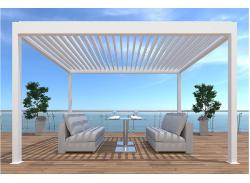 Pergola BIOCLIM 3 x 4m GREY - manuelle - Océo lames couleur blanc 