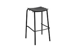 Tabouret PERFECT, chassis aluminium epoxy GRAPHITE, assises a lattes, empilable. Proloisirs