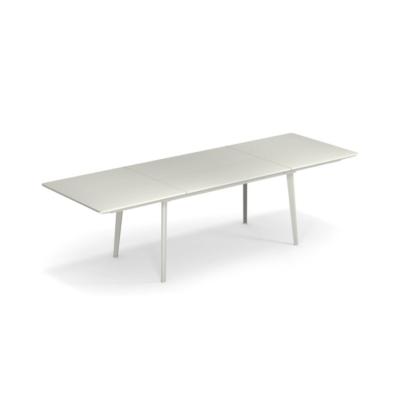 Table PLUS4 allongeable 160/270x90 haut 76cm plateau plein en acier coloris blanc mat Emu