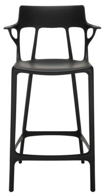 Tabouret A.I noir - Technopolymère thermoplastique recyclé éléments minéraux et métallisés Kartell