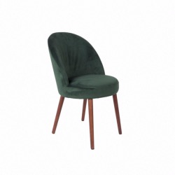 Chaise en velours vert Barbara - Dutchbone