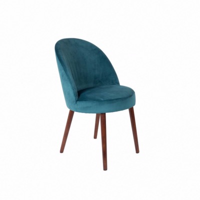 Chaise en velours bleu pétrole Barbara - Dutchbone