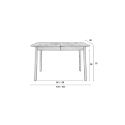 Table à manger GLIMPS - extensible 120-162x80cm en bois - Zuiver